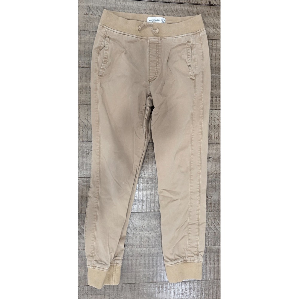 Abercrombie Kids Boys Beige Khaki Casual Jogger Pants Size 13/14 XL